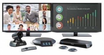 Lifesize Icon 600 Video Conferencing system with dual screens, camera and mic/phone options
