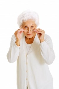 Elderly lady with glasses