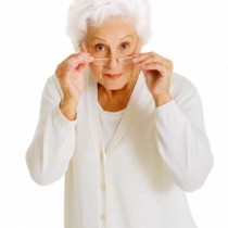 Elderly lady with glasses