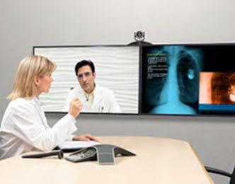 Polycom Video Conferencing technology with dual screen display in MDT room