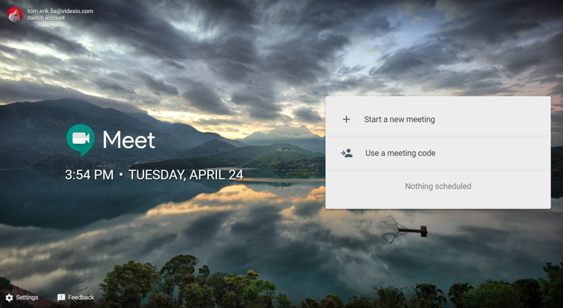 Google Hangouts Meet Landing Page