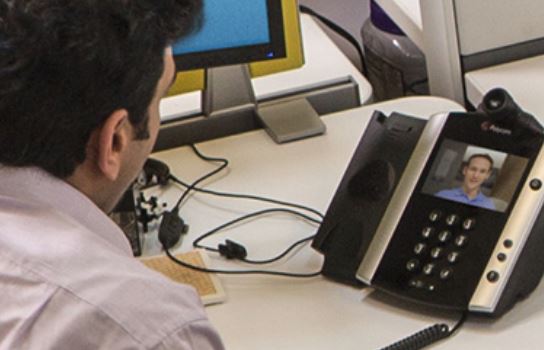 Polycom VVX on an office desk